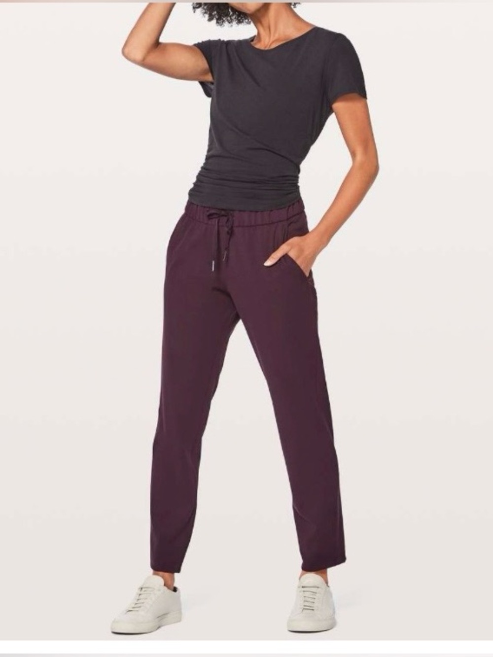 Lululemon On The Fly Pant 28” Black Cherry Maroon Burgundy Full On Luxtreme sz 4